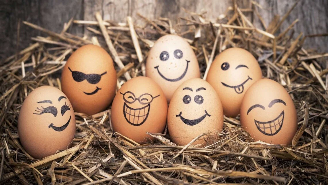 gekochte Frühstückseier strahlen die Gäste an